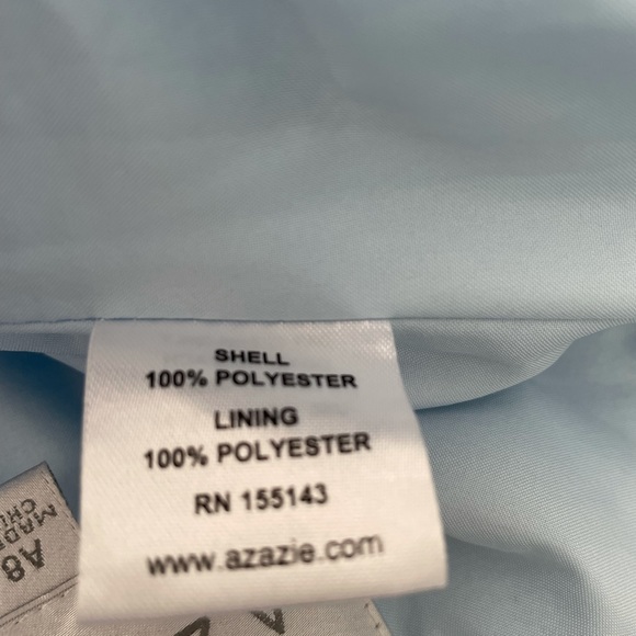 AZAZIE Long Blue Dress Gown with Back Zipper Size A8 - Picture 3 of 6